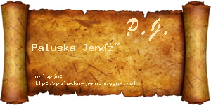 Paluska Jenő névjegykártya